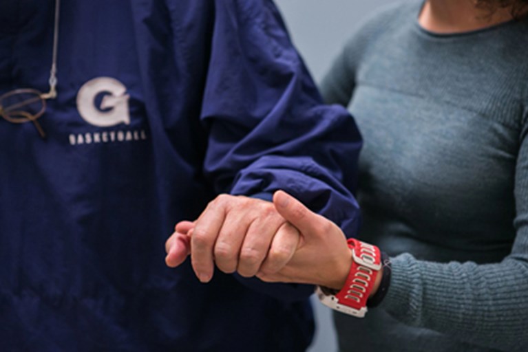 Helping hands of a physical therapist