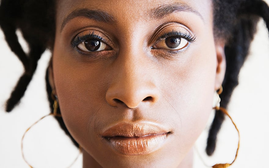 Close-up of a woman's face.