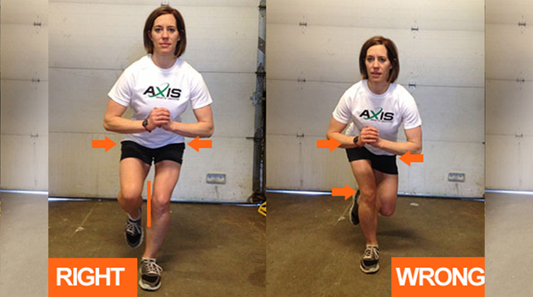 A physical therapist demonstration a single leg squat exercise.