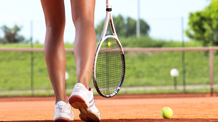 A tennis player's calves