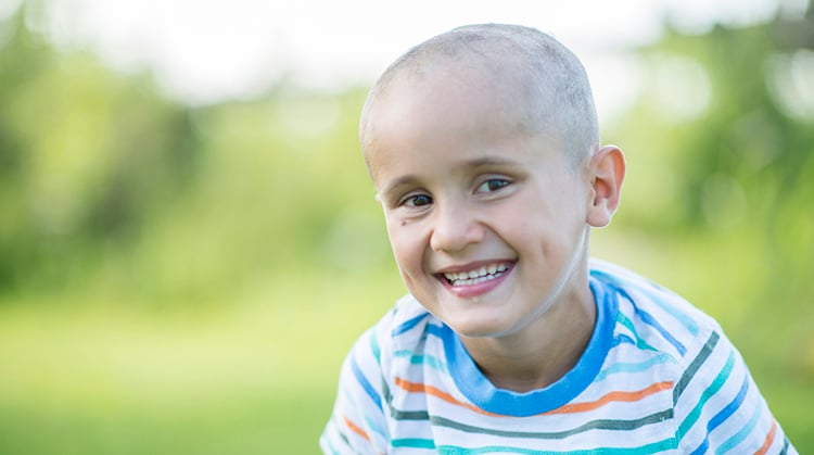 A young child with cancer