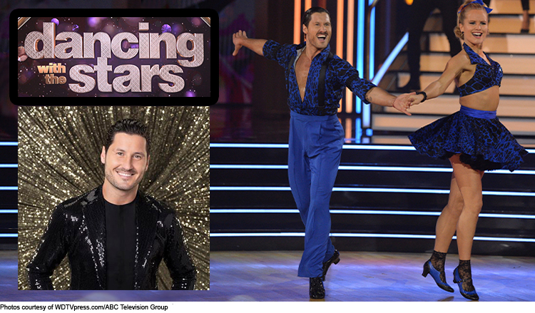 Dancing with the Stars Pro Val Chmerkovskiy and his partner dancing.