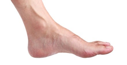 A person's foot, side view.