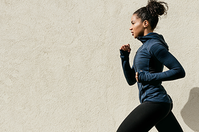Woman running.