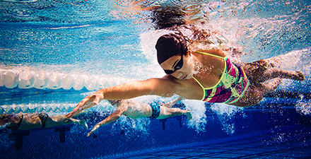 Swimmer in pool.