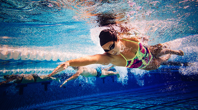 Swimmer in pool.